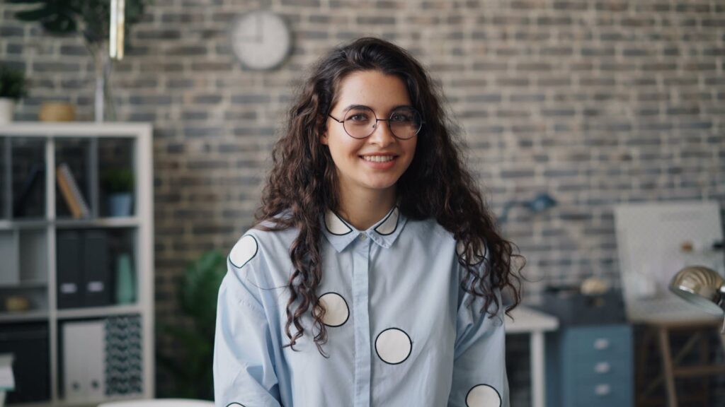 Portrait of a Young Woman in an Office